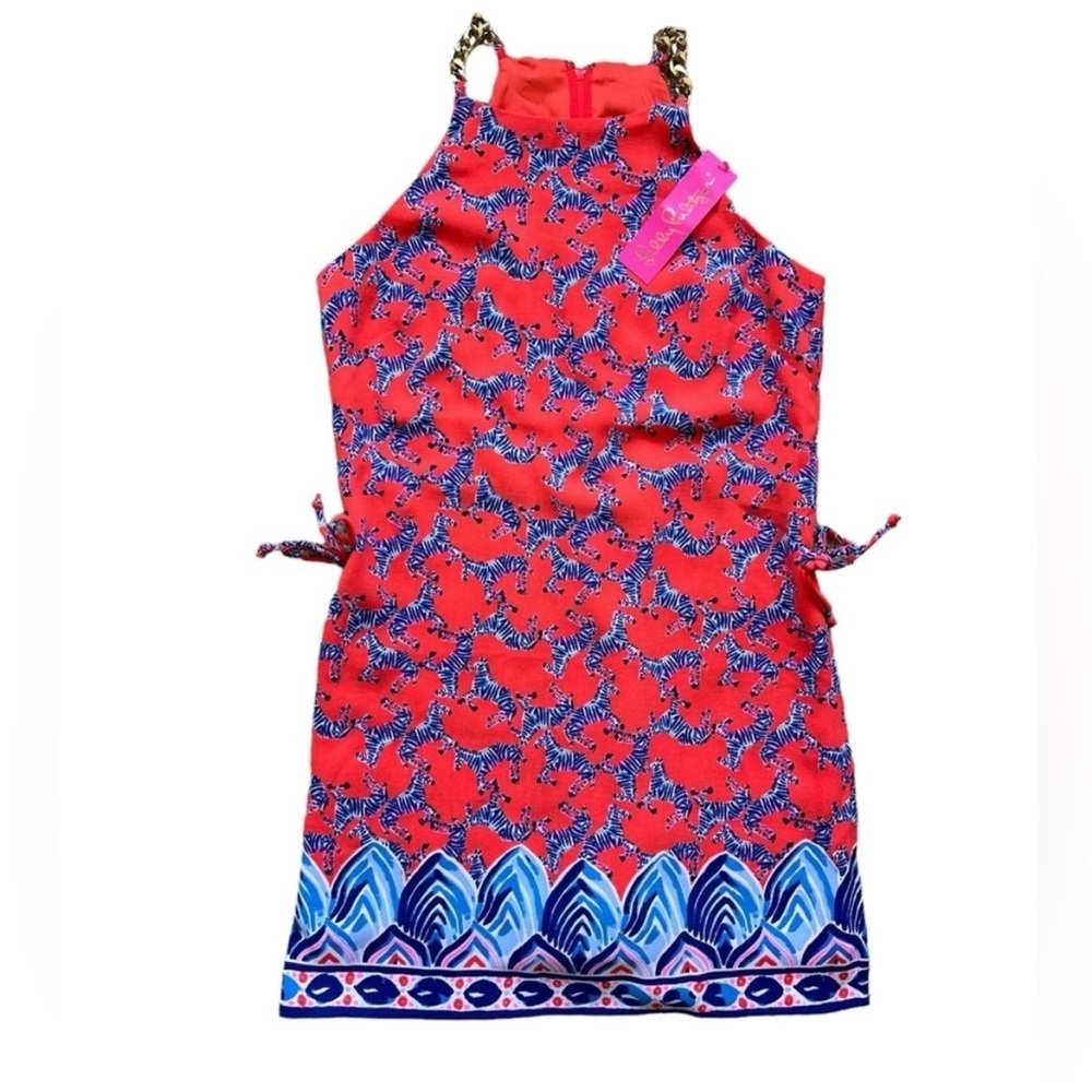Lilly Pulitzer Pearl Romper Picante Coral Heebee Zeebees 4